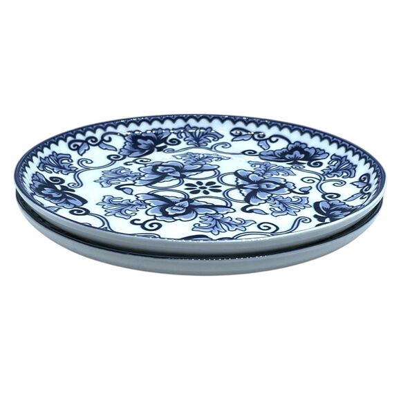 Set of 2 Fortessa Fortaluxe 6” Indigo Floral Bread & Butter Plates - MINT - Picture 3 of 7